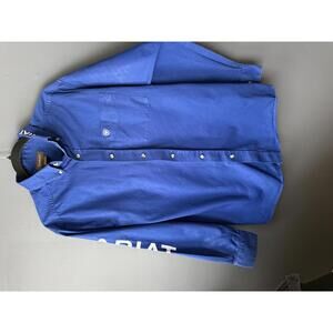 Ariat Long Sleeve Button-Down Shirt Blue Size Large